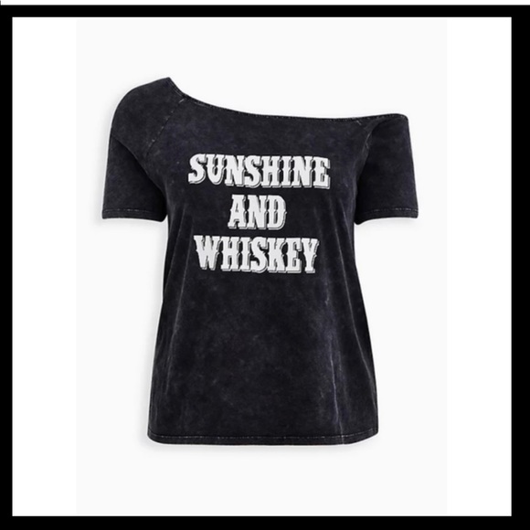 Torrid Off Shoulder Heritage Slub Sunshine & Whiskey Tee Sz 4X - Picture 4 of 16